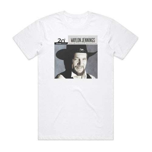 Waylon Jennings 20Th Century Masters The Millennium Collection The Best Of W Album Cover T-Shirt White