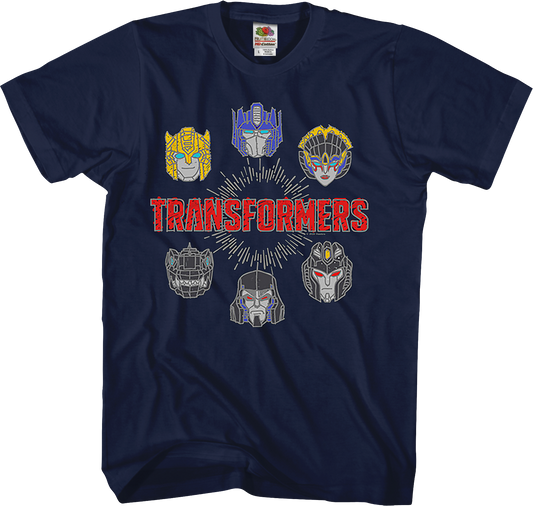 Autobots And Decepticons Head Shots Transformers T-Shirt