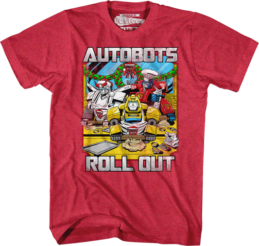 Autobots Roll Out Red Transformers Christmas T-Shirt