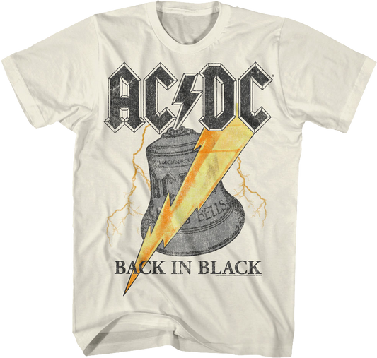 Back In Black Hells Bells Lightning Bolts ACDC Shirt