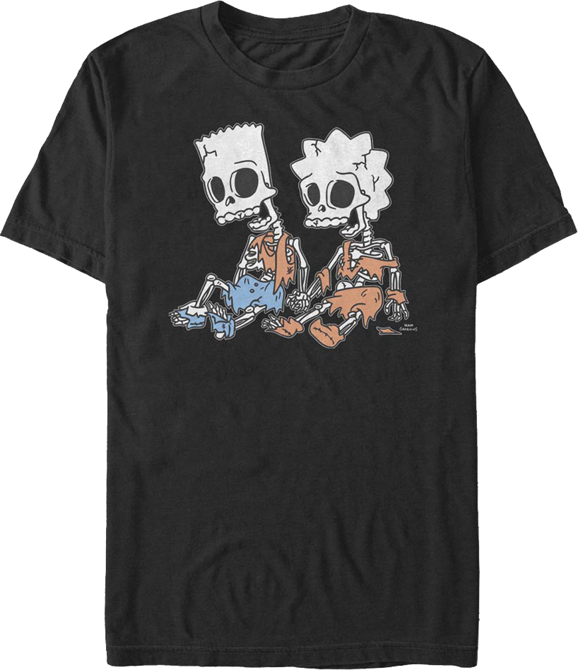 Bart And Lisa Skeletons The Simpsons T-Shirt