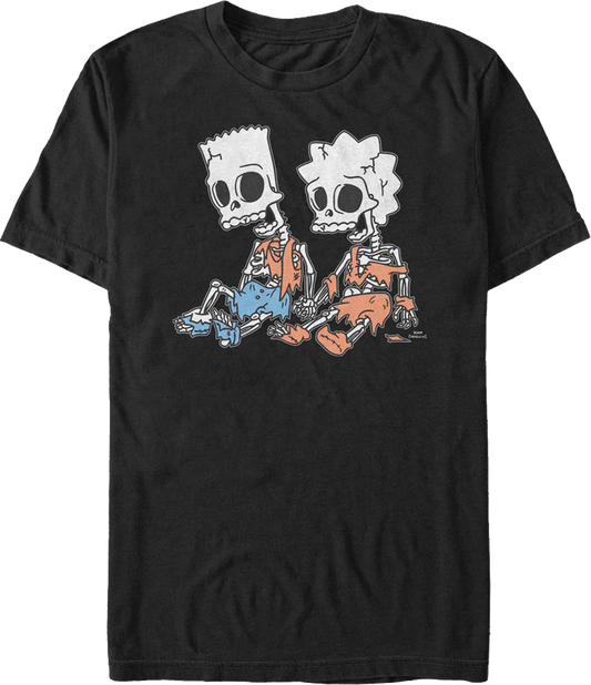 Bart And Lisa Skeletons The Simpsons T-Shirt