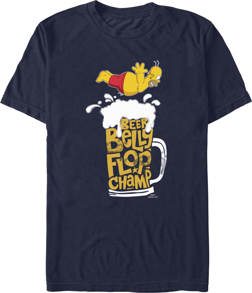 Beer Belly Flop Champ Simpsons T-Shirt