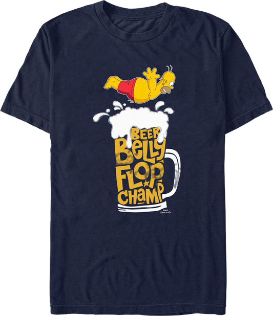 Beer Belly Flop Champ Simpsons T-Shirt