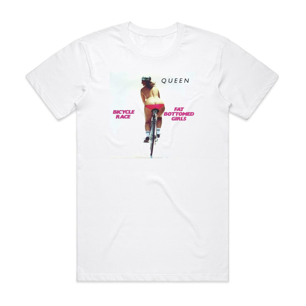 Queen Bicycle Race Fat Bottomed Girls T-Shirt White