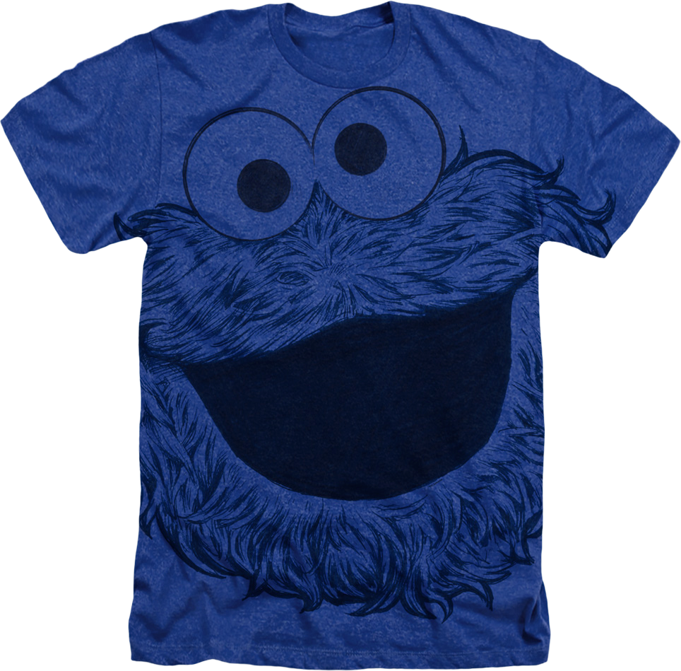 Big Print Cookie Monster Sesame Street T-Shirt