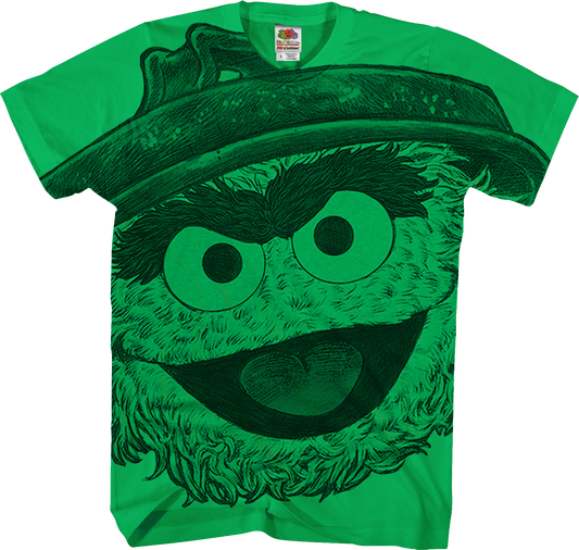 Big Print Oscar The Grouch Sesame Street T-Shirt