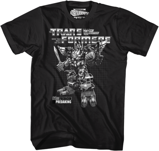 Black and White Box Art Predaking Transformers T-Shirt