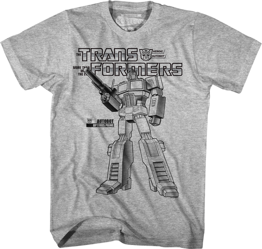 Black and White Optimus Prime Transformers T-Shirt