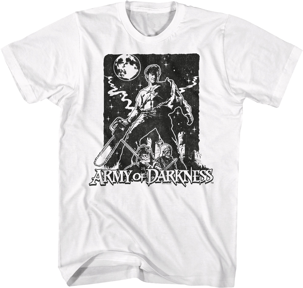 Black And White Poster Army of Darkness T-Shirt