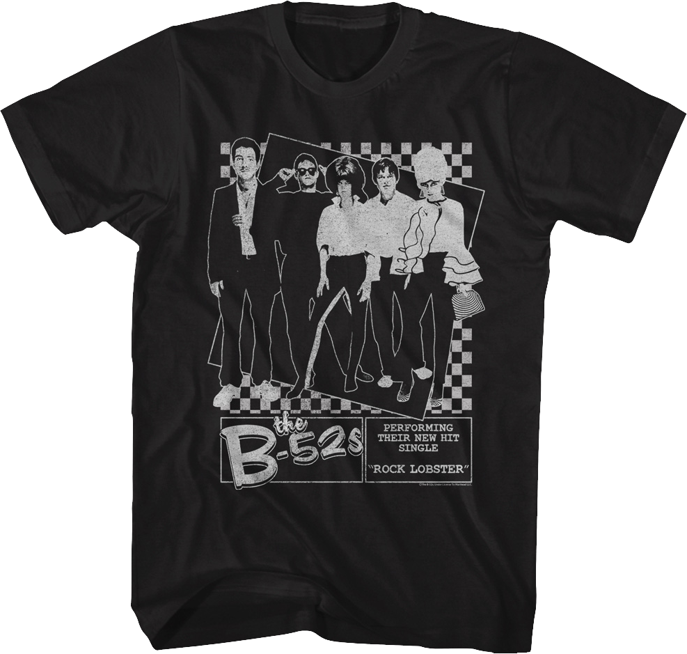 Black And White Rock Lobster B-52's T-Shirt