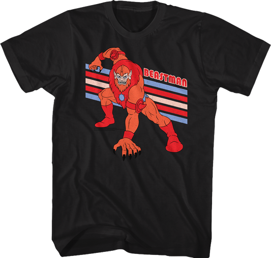 Black Retro Beast Man Masters of the Universe T-Shirt