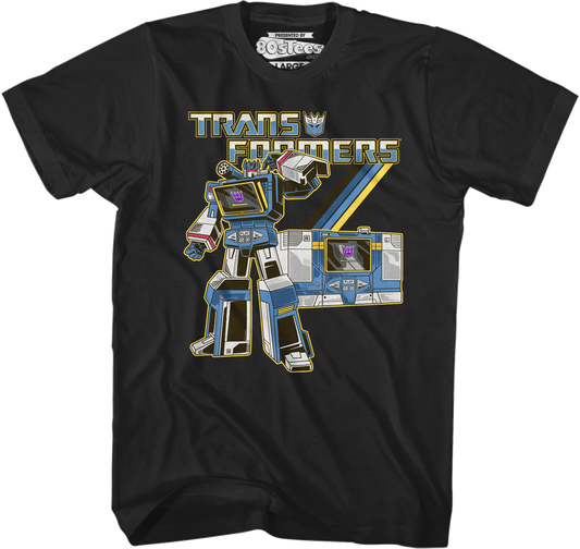 Black Retro Soundwave Transformers T-Shirt