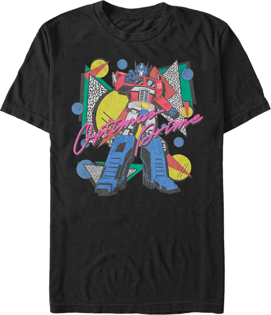 Black Totally Rad Optimus Prime Transformers T-Shirt