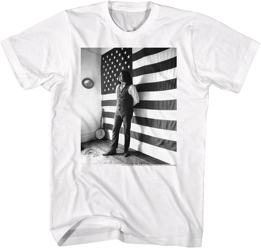 Black & White American Flag Jerry Garcia T-Shirt