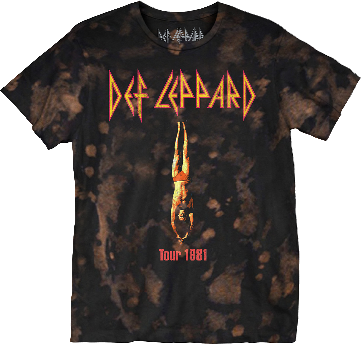 Bleached Tie Dye Tour 1981 Def Leppard T-Shirt