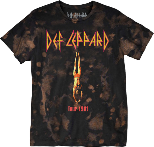 Bleached Tie Dye Tour 1981 Def Leppard T-Shirt