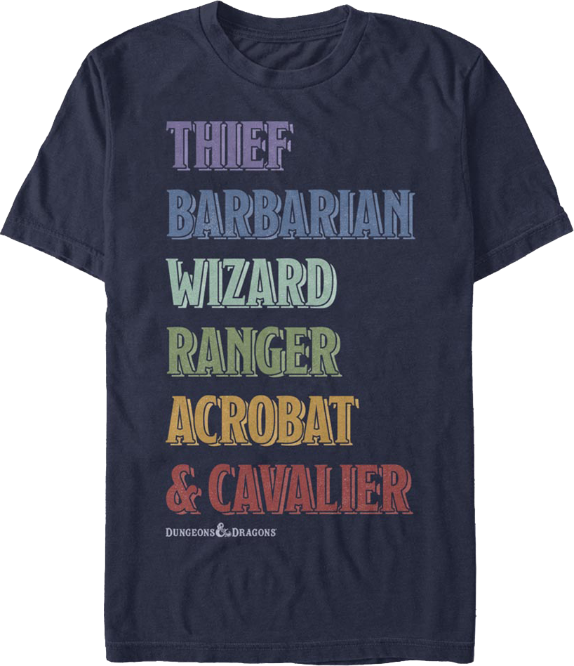 Character Titles Dungeons & Dragons T-Shirt