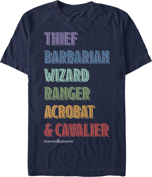 Character Titles Dungeons & Dragons T-Shirt