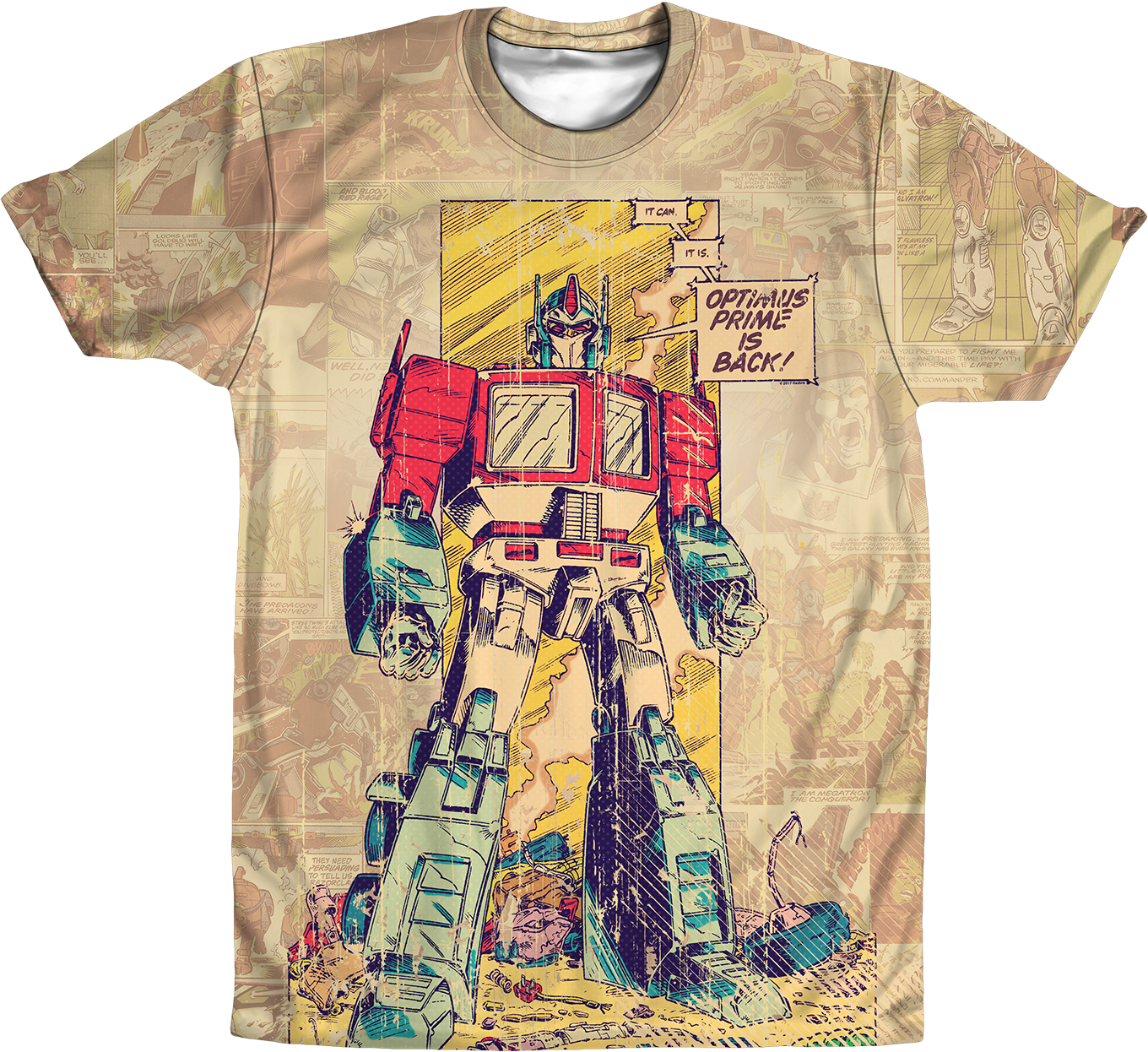 Comic Panel Optimus Prime Transformers Shirt