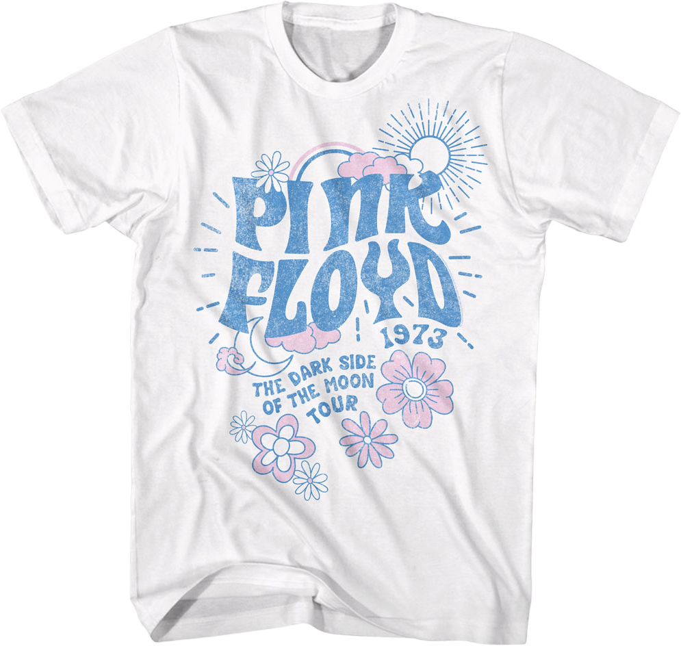 Dark Side of the Moon Flowers Pink Floyd T-Shirt