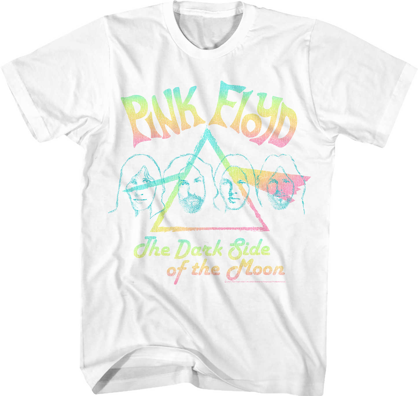 Dark Side of the Moon Pastel Rainbow Pink Floyd T-Shirt