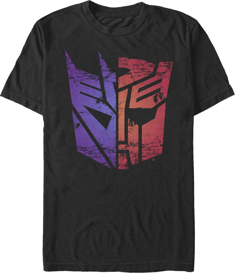 Decepticons Autobots Split Logos Transformers T-Shirt