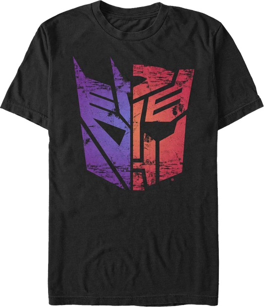 Decepticons Autobots Split Logos Transformers T-Shirt