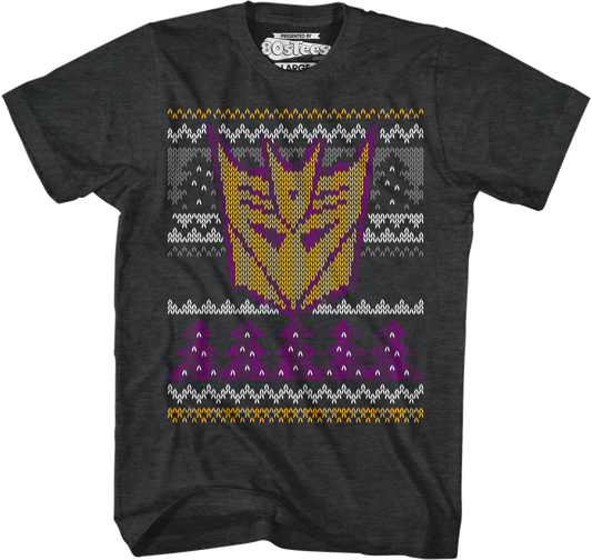 Decepticons Faux Ugly Christmas Sweater Transformers T-Shirt