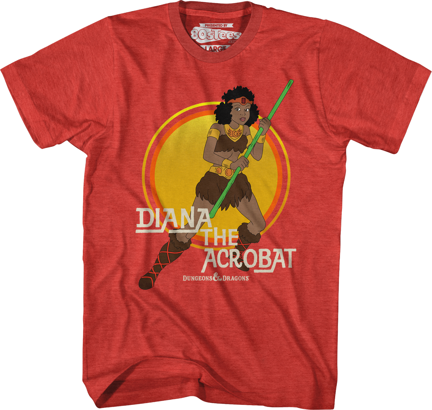 Diana The Acrobat Retro Circle Dungeons & Dragons T-Shirt