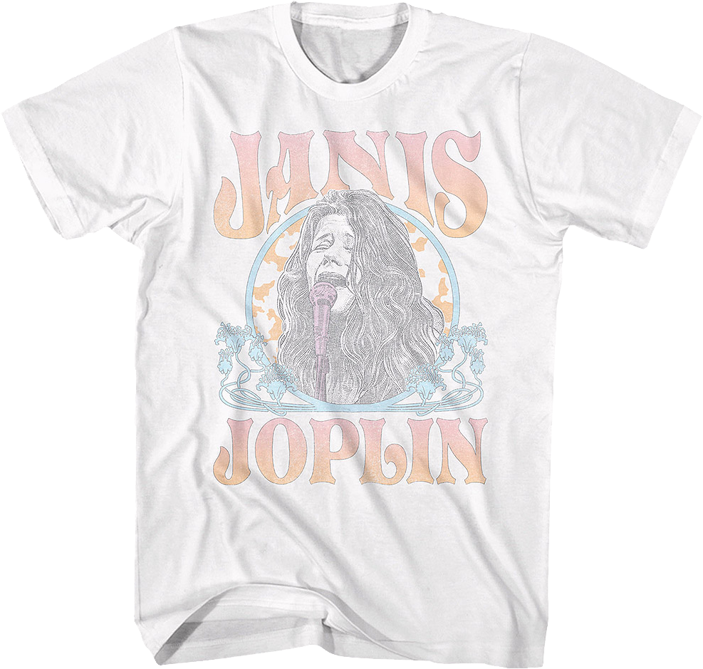 Distressed Circle Janis Joplin T-Shirt