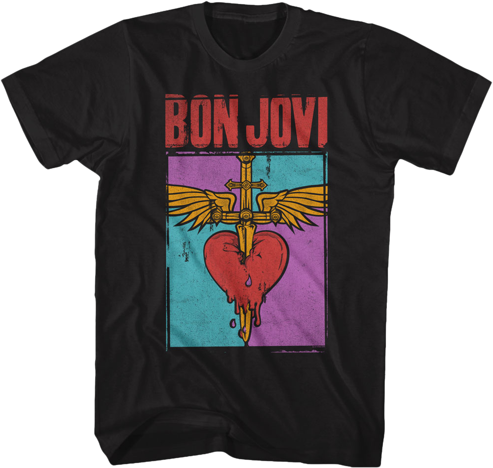 Distressed Logo Bon Jovi T-Shirt