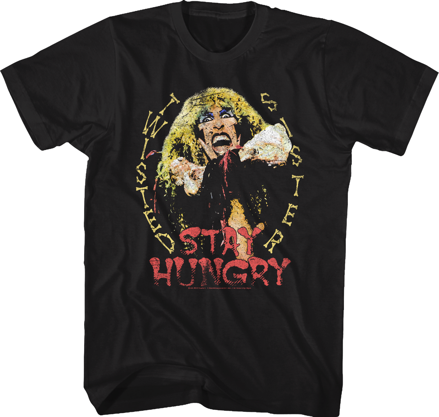 Distressed Stay Hungry Twisted Sister T-Shirt