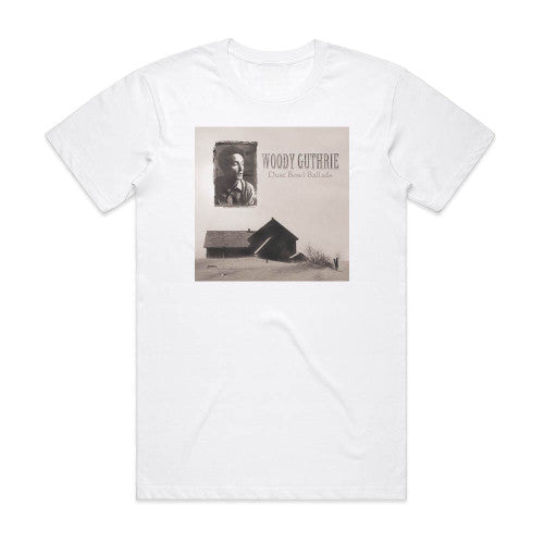 Woody Guthrie Dusty Bowl Ballads Album Cover T-Shirt White