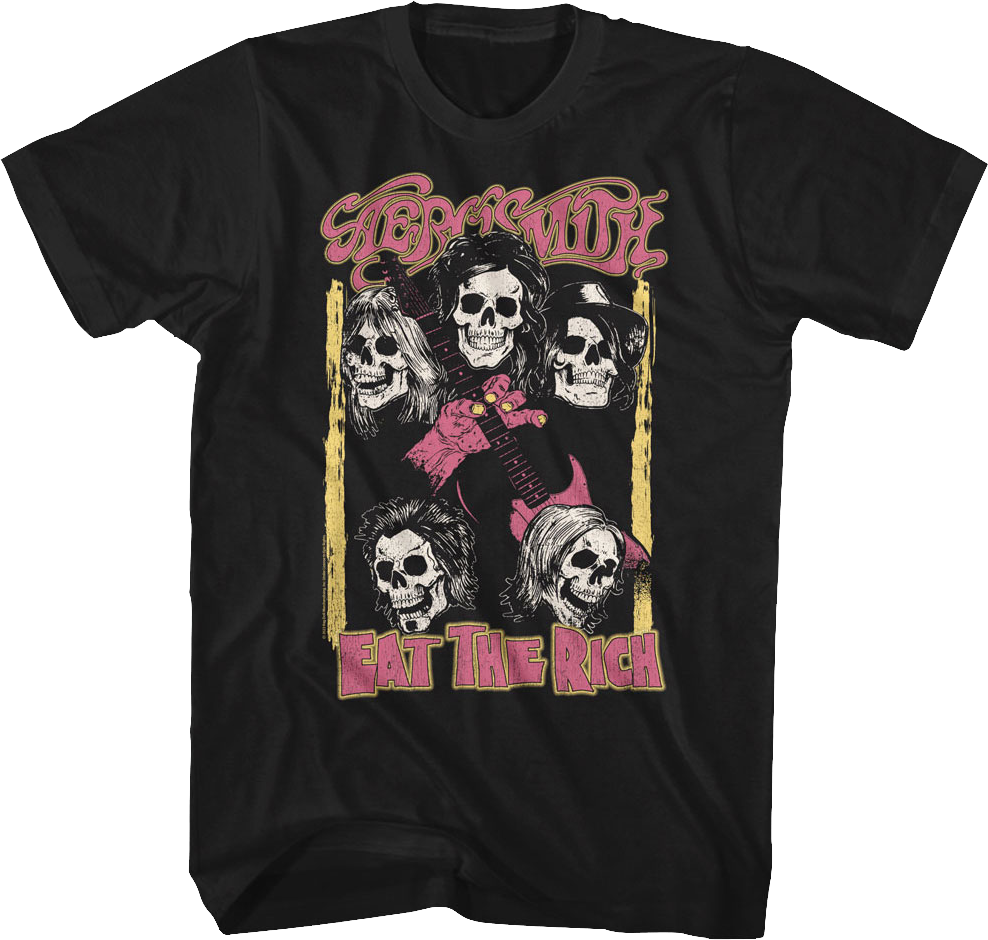 Eat The Rich Aerosmith Black T-Shirt