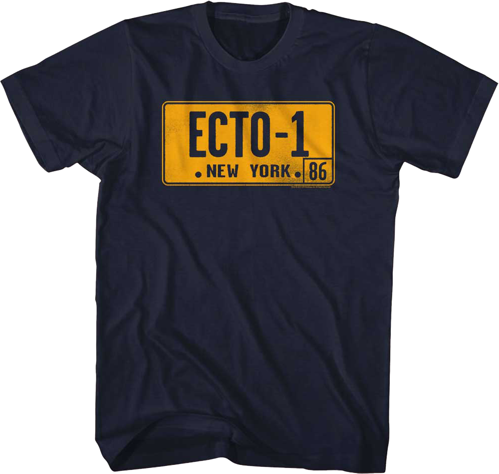 Ecto-1 License Plate Real Ghostbusters T-Shirt