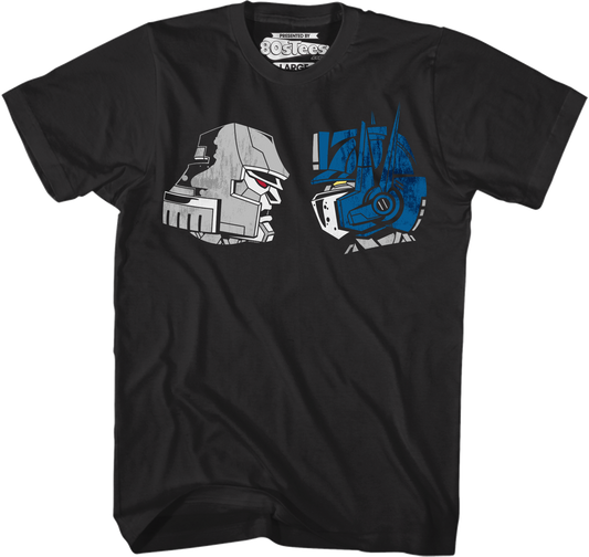 Face Off Megatron vs Optimus Prime Transformers T-Shirt