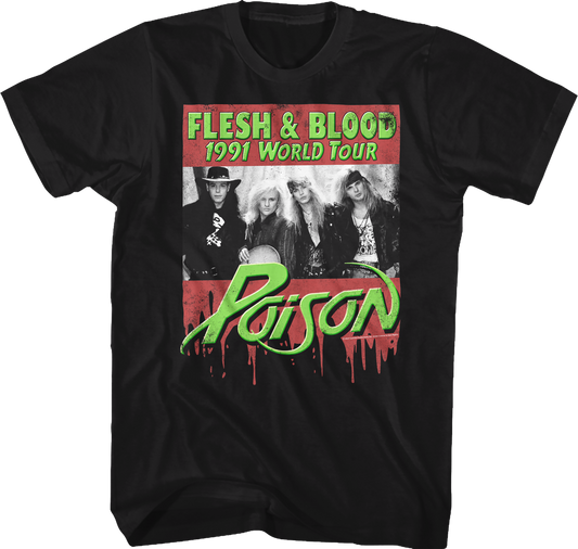 Flesh & Blood 1991 World Tour Poison T-Shirt