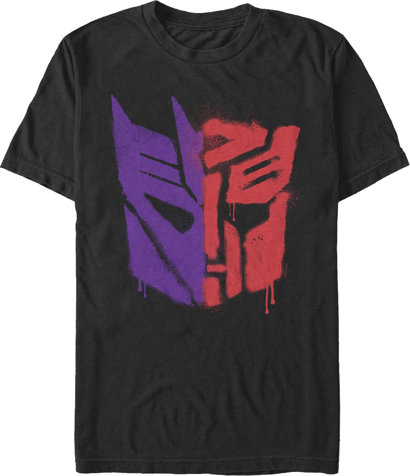 Graffiti Split Logos Transformers T-Shirt