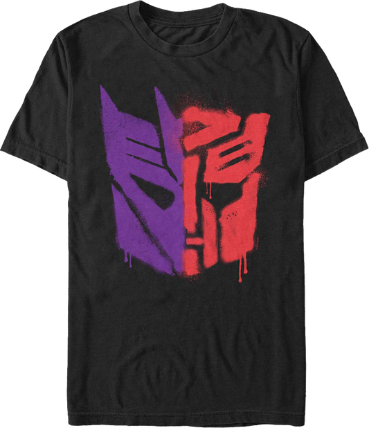 Graffiti Split Logos Transformers T-Shirt