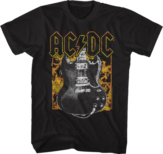 Guitar And Flames ACDC Shirt