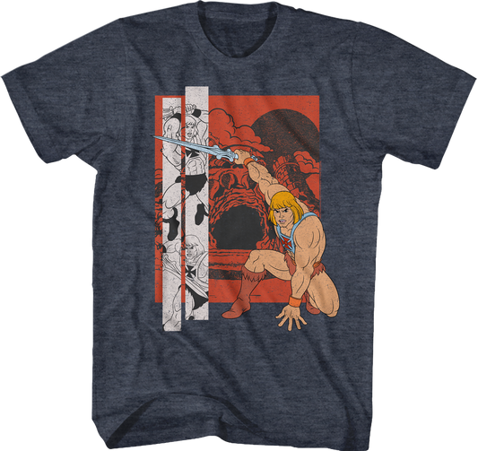 He-Man Action Pose Collage Masters of the Universe T-Shirt