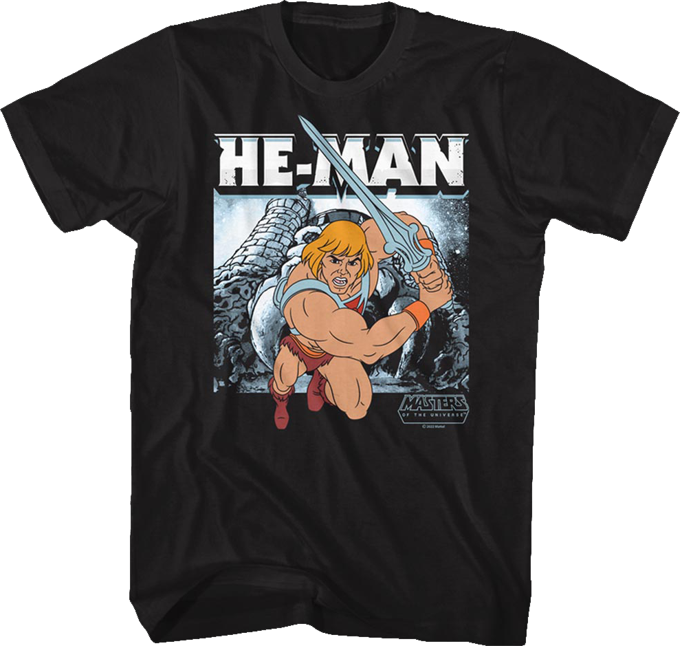 He-Man Castle Grayskull Action Pose Masters of the Universe T-Shirt