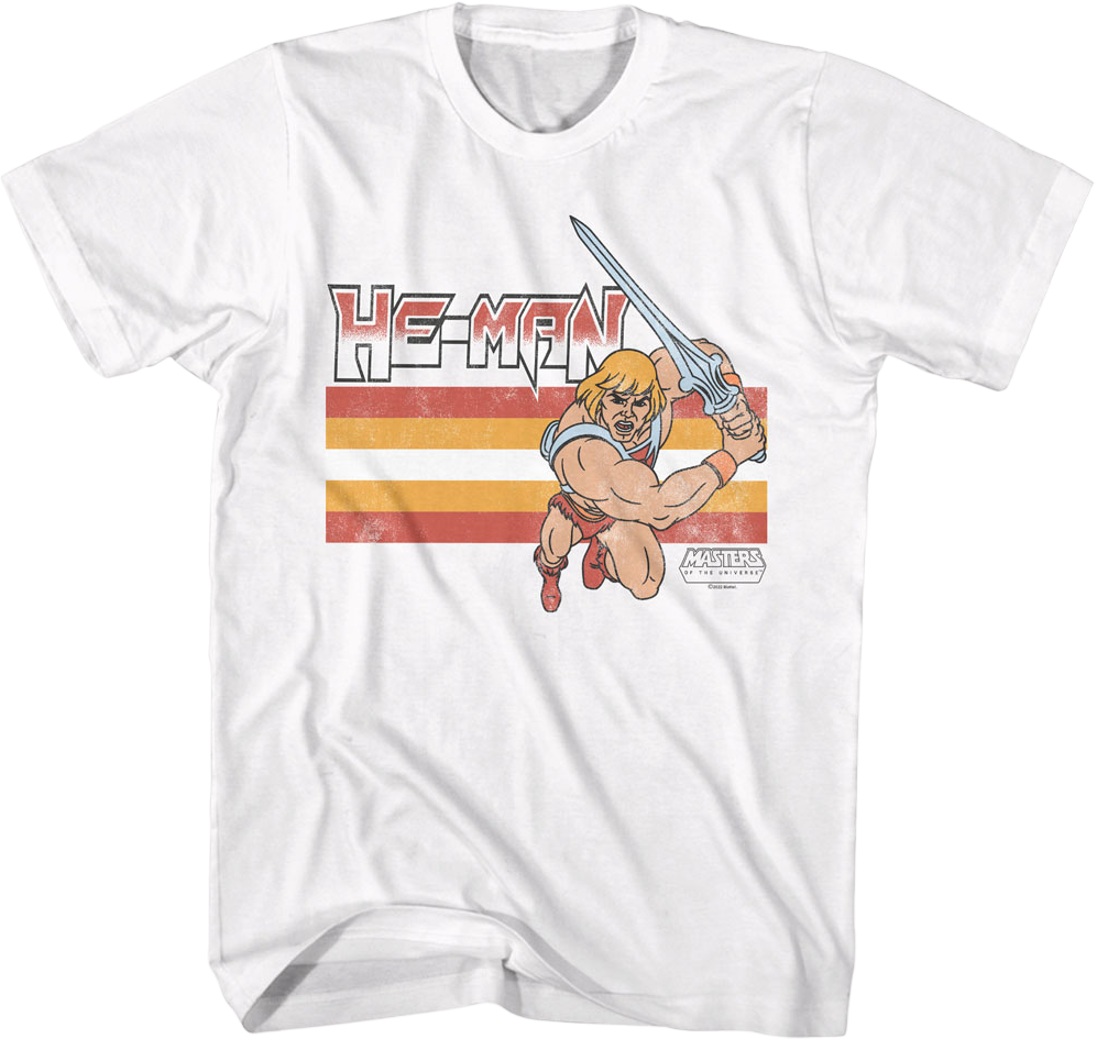 He-Man Retro Stripes Masters of the Universe T-Shirt