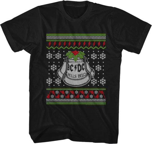 Hells Bells Faux Ugly Christmas Sweater ACDC T-Shirt