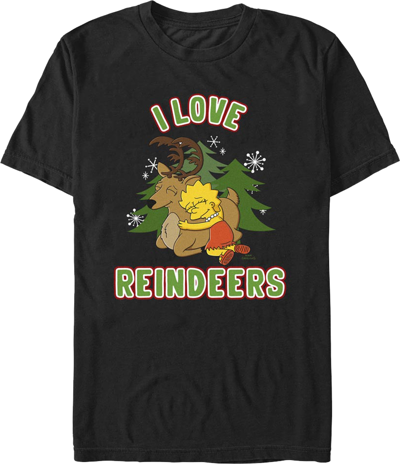 I Love Reindeers Simpsons T-Shirt