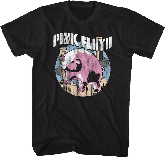 Illustrated Flying Pig Pink Floyd T-Shirt