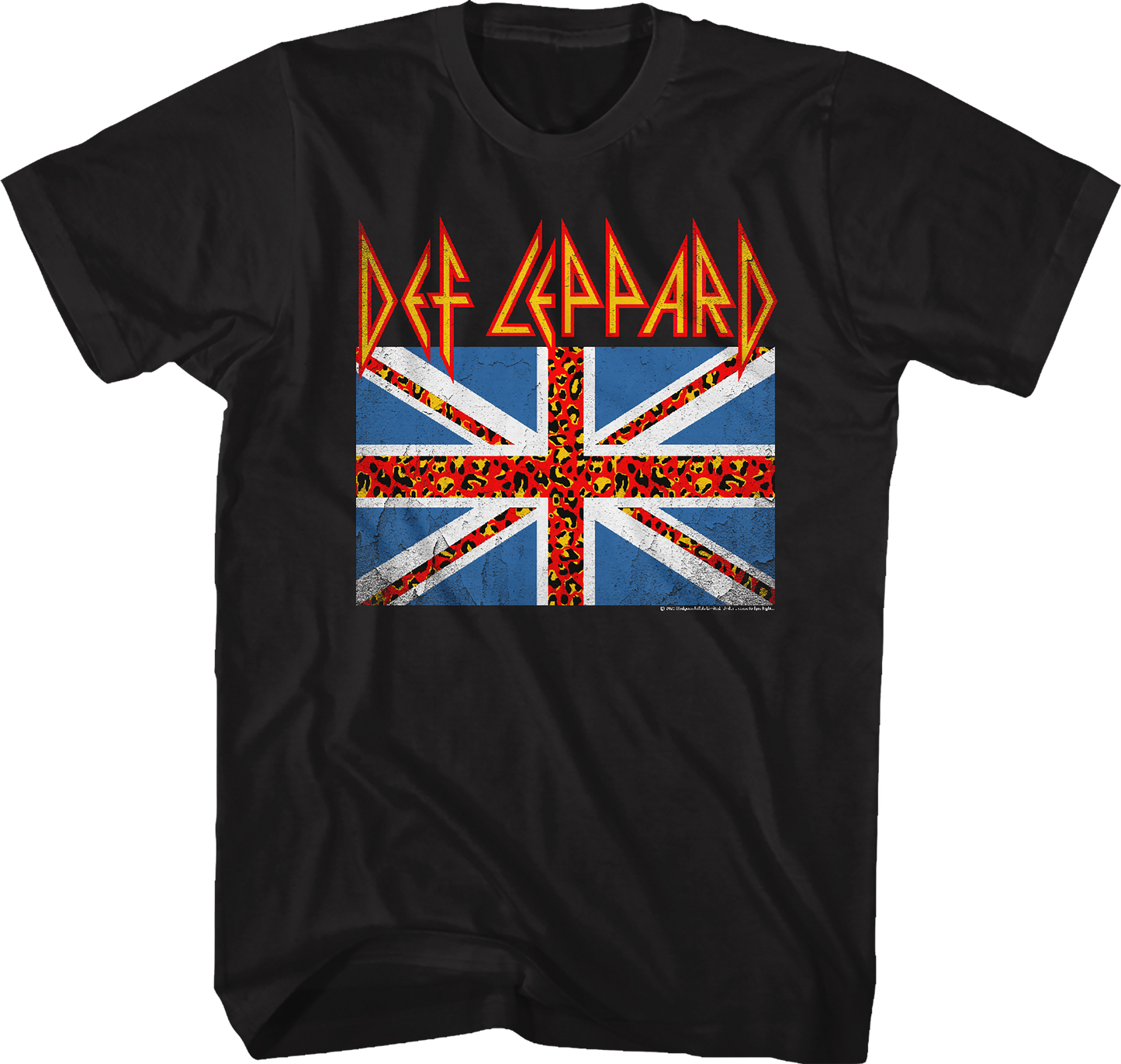 Leopard Print Union Jack Def Leppard T-Shirt