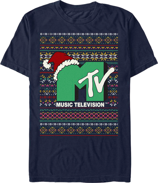 Logo Faux Ugly Christmas Sweater MTV T-Shirt