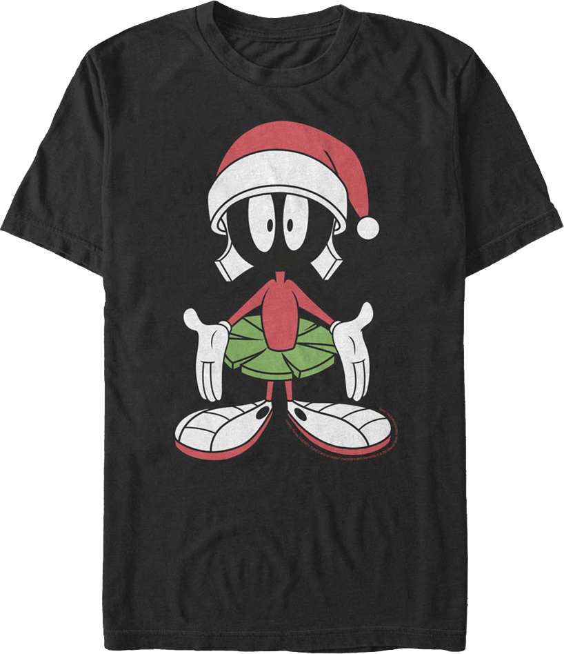 Marvin The Martian Santa Claus Hat Looney Tunes T-Shirt